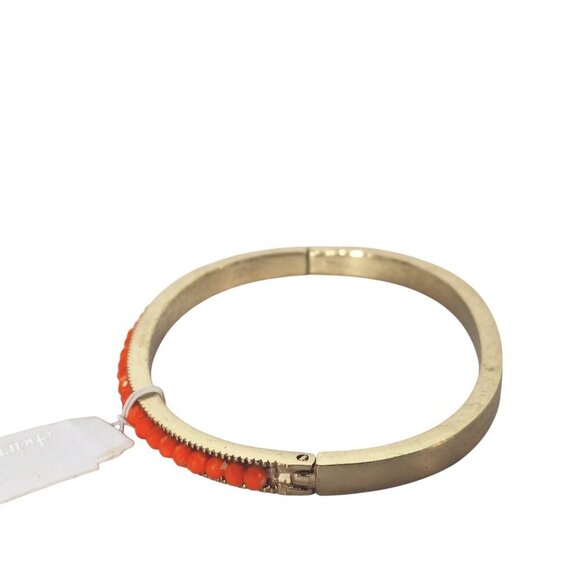 Charming Charlie Orange Gold Faceted Stone Bangle Bracelet - Picture 6 of 8
